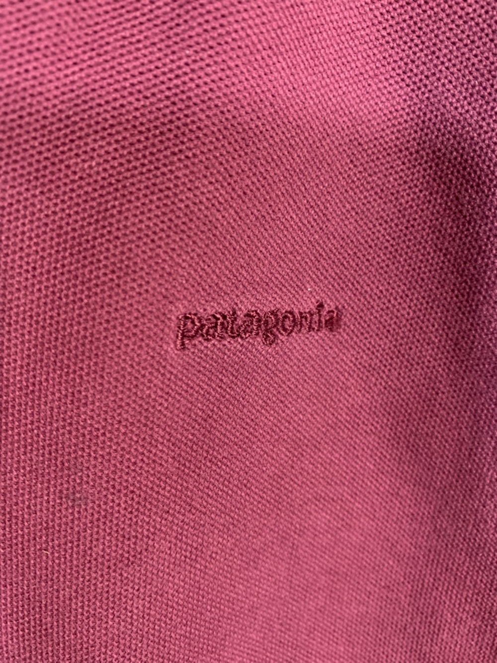 Patagonia Mens Organic Cotton Short Sleeve Polo Burgundy Size M Casual Preppy - Picture 3 of 6